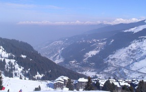 Mountain valley in the ski resort of Meribel, France