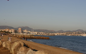 Морское побережье на курорте Порт Де Фрежюс, Франция