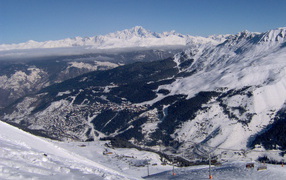 Panorama at the ski resort of Meribel, France