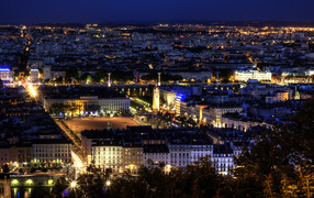 Панорама в городе Лион, Франция