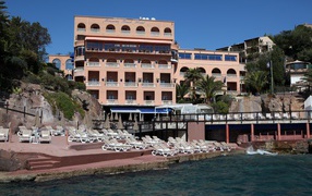 Pink Hotel Miramar in the resort Kruesti, France