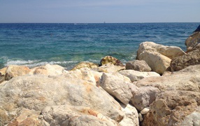 Rocky shore in Nice, France