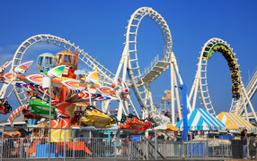 Roller coaster at Disneyland, France