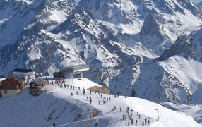 Ski lodge at the ski resort of Meribel, France