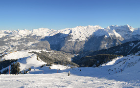 Лыжная трасса на горнолыжном курорте Самоен, Франция