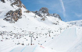 Лыжная трасса на горнолыжном курорте Тинь, Франция