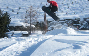 Катание на сноуборде на горнолыжном курорте Тинь, Франция