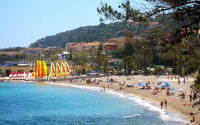 Пляж на курорте Сен-Жан-Кап-Ферра, Франция