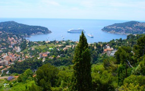 Вид с холма в городе Ницца, Франция