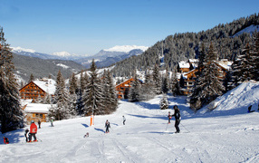 Winter holiday in the ski resort of Meribel, France