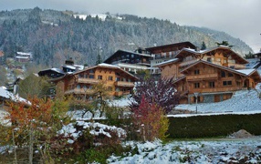 Зимний пейзаж в городе Аннеси, Франция