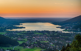Beautiful view of the city Tegernsee, Germany