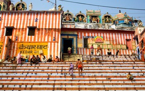 Colorful street in Varanasi