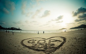 Рисунок на песке в Гоа