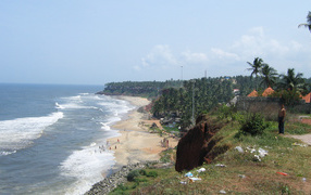 View of the beach in Varkala