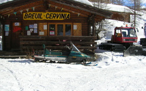 Administration at the ski resort Cervinia, Italy