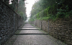 Ancient road in Bergamo, Italy