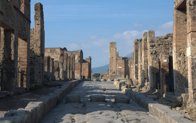 Древняя улица в Помпеях, Италия