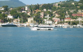 Bay in the resort of Rapallo, Italy