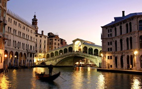 Bridge over a canal in Venice, Italy