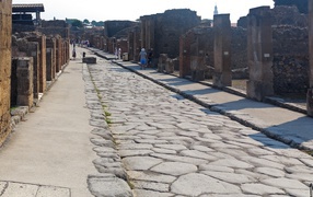 Широкая улица в Помпеях, Италия