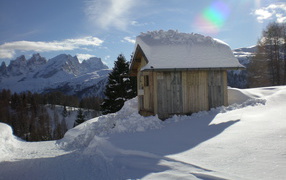 Домик на горнолыжном курорте Валь-Ди-Фасса, Италия