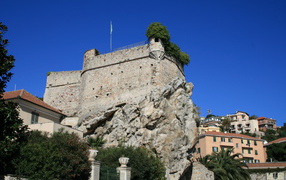 Castle at a resort in Pietra Ligure, Italy