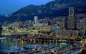 Evening lights in Genoa, Italy
