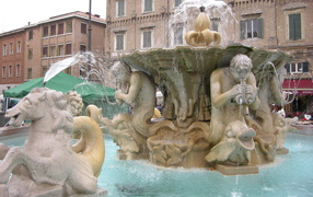 Fountain at the resort Pizavr, Italy