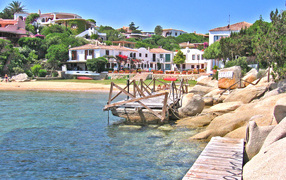 Home on the coast of the island of Sardinia, Italy
