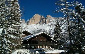 Гостиница среди сосен на горнолыжном курорте Валь-Ди-Фасса, Италия