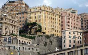 House on a hillside in Genoa, Italy