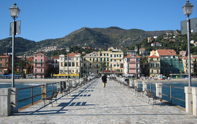 Jetty at the resort of Alassio, Italy