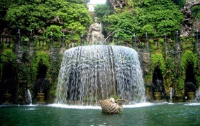Magnificent fountain in Tivoli, Italy