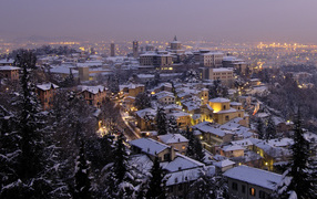 Night lights in Bergamo, Italy