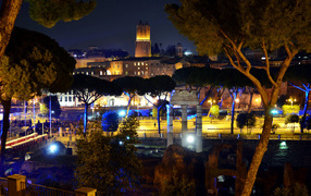 Ночной парк в Риме
