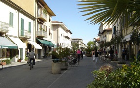 On a city street in the resort of Forte dei Marmi, Italy