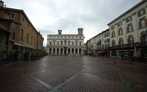 Palace on the square in Bergamo, Italy