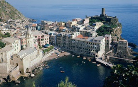 Панорама курорта в Римини, Италия