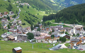 Panorama ski resort of Arabba, Italy