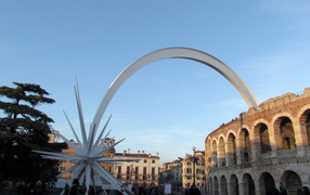 Sculptural composition in Verona, Italy