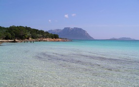 Shallow water near the shore on the Costa Smeralda, Italy