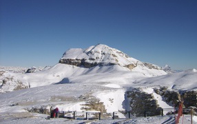 Лыжная трасса на горнолыжном курорте Валь-Ди-Фасса, Италия