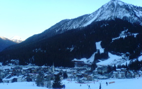 Ski slope in the ski resort of Arabba, Italy
