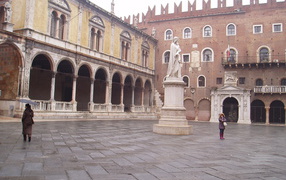Statue on the square in Verona, Italy