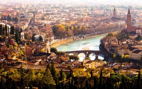 Sun shine in Verona, Italy