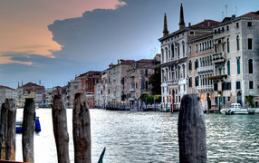 Вечерняя заря в Венеции, Италия