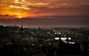Sunset over Florence, Italy