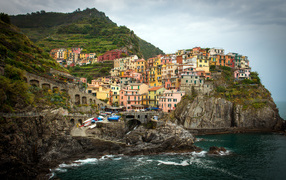 The town of Manarola in Italy