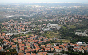 Вид с холма в Сан Марино, Италия